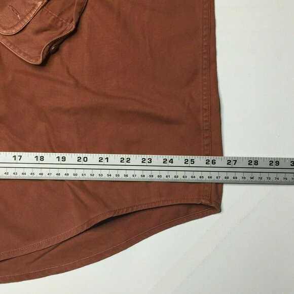 Charter Club Room Mens Button Up Long Sleeved Shirt Tomato Red Size XL - Picture 8 of 12